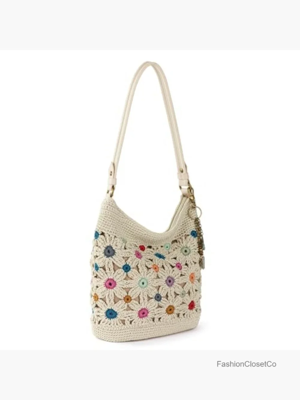 Hand Crochet Large Hobo Bag with Zipper Pocket - Durable Travel Handbag